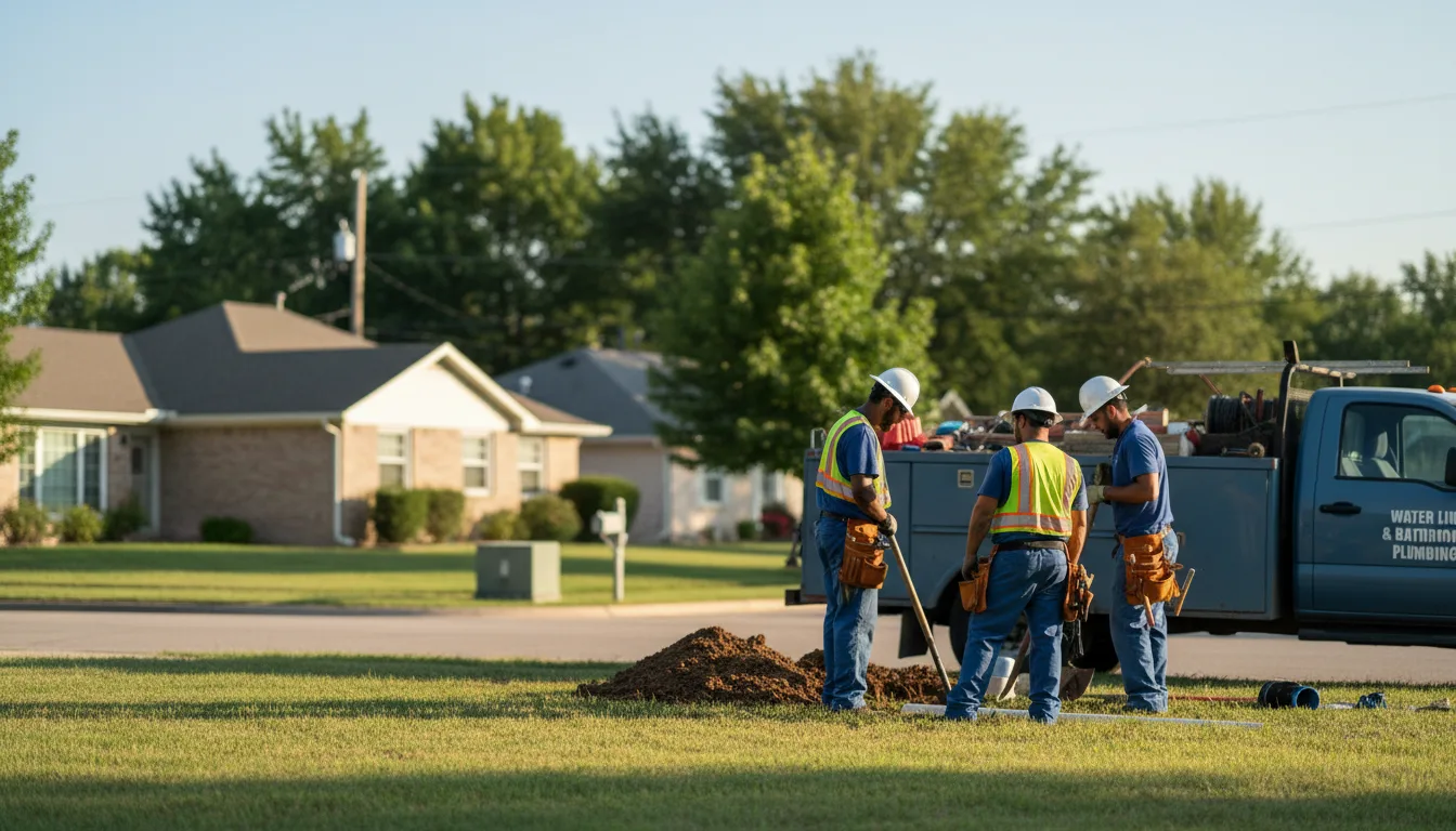 Residential water line and bathroom plumbing service in Bronson, KS